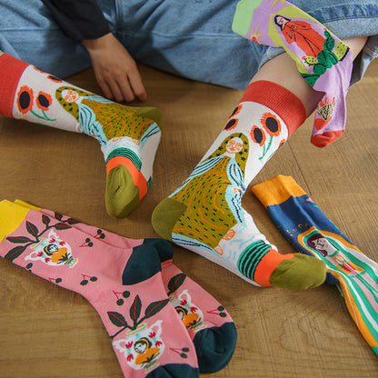 Cute Cotton Socks Women's Mid-tube Color | Magic Stories