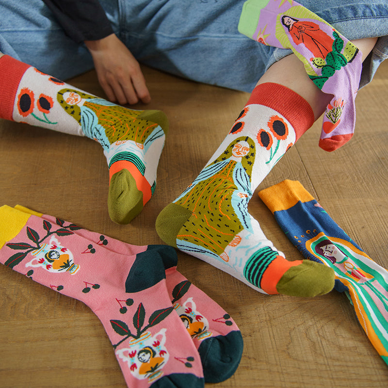 Cute Cotton Socks Women's Mid-tube Color | Magic Stories