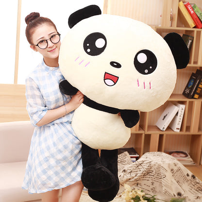 70cm Kawaii Big Head Panda Plush Toys Stuffed Soft Animal Pillow Cute Bear Gift for Children Kids Baby Girls — back view