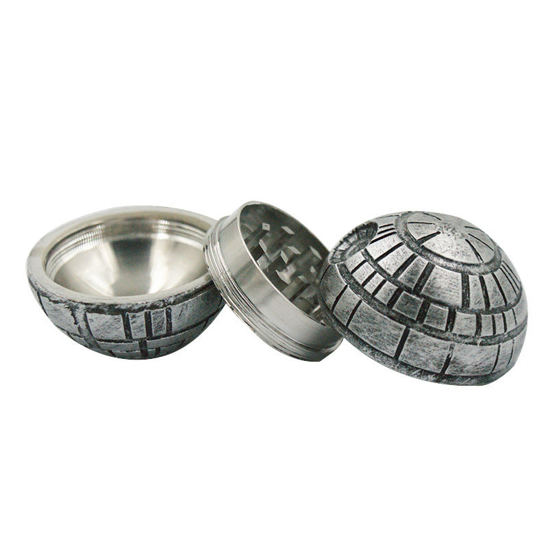 Three-Layer Zinc Alloy Herb Grinder 55mm — back view