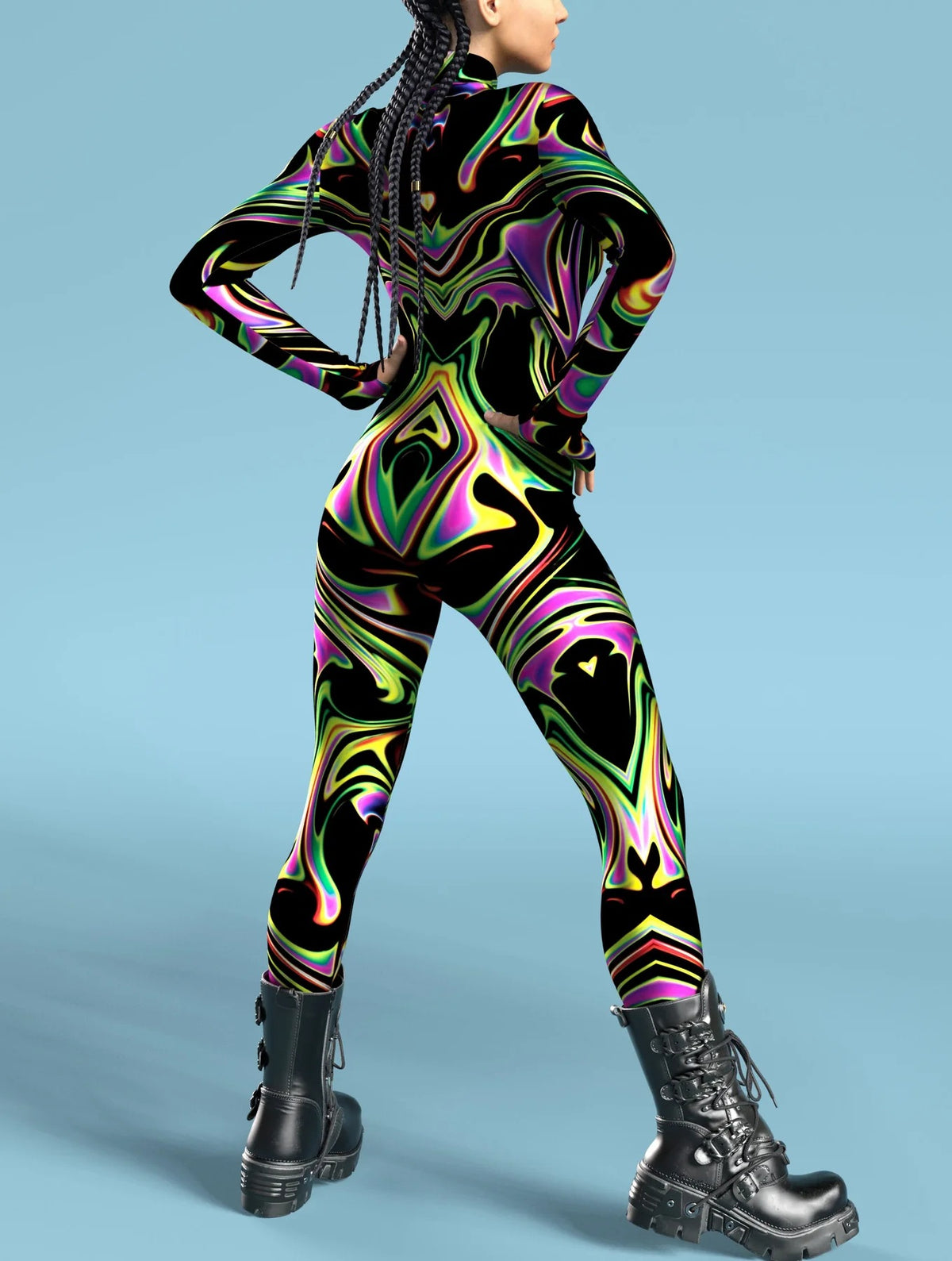 Video Game Pattern Digital Printing Cosplay Cosplay Clothes Tight Jumpsuit — side view