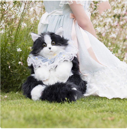 Cow Cat Backpack Simulation Plush Toy — back view