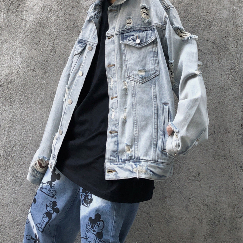 Cartoon Anime Loose Hip-Hop Ripped Denim | Magic Stories