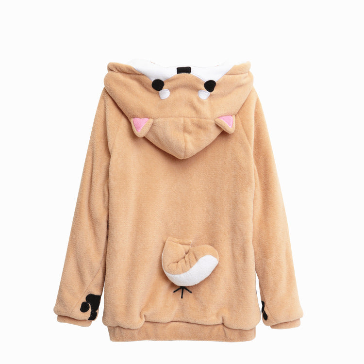 Shiba Inu theme hooded jacket anime sweater — detail