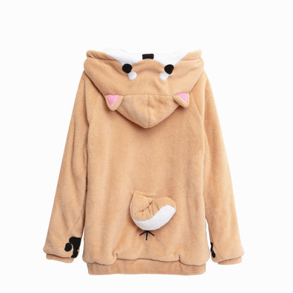 Shiba Inu theme hooded jacket anime sweater — detail