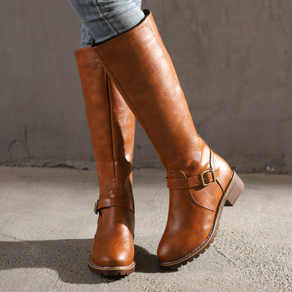 Women's high boots plus velvet warm knight boots — detail