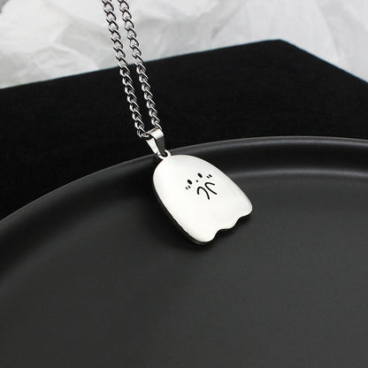 Stainless Steel Cute Ghost Couple Necklace - Magic Stories