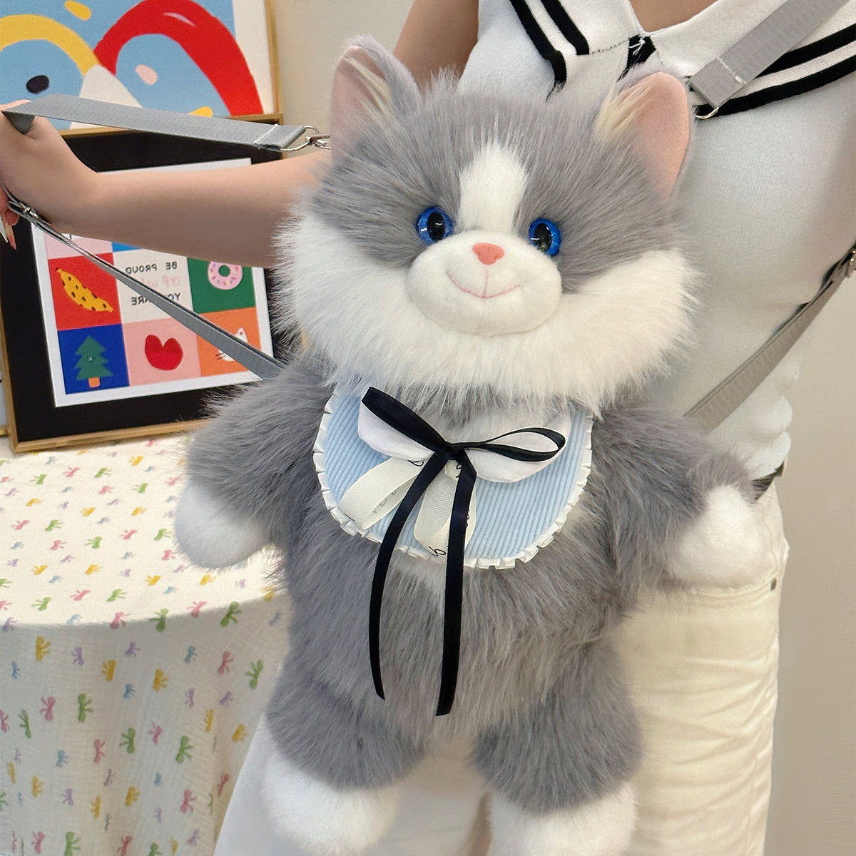 Cute Cat Backpack Plush Doll Bag | Magic Stories