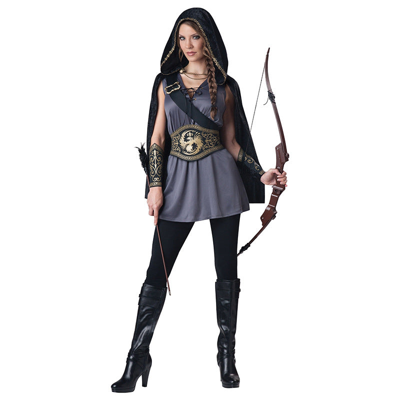 Halloween Cosplay Female Archer Costume Set — back view