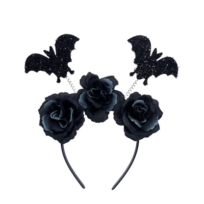Halloween Elf Pumpkin Devil Horn Headband Funny Cute Headband — in use