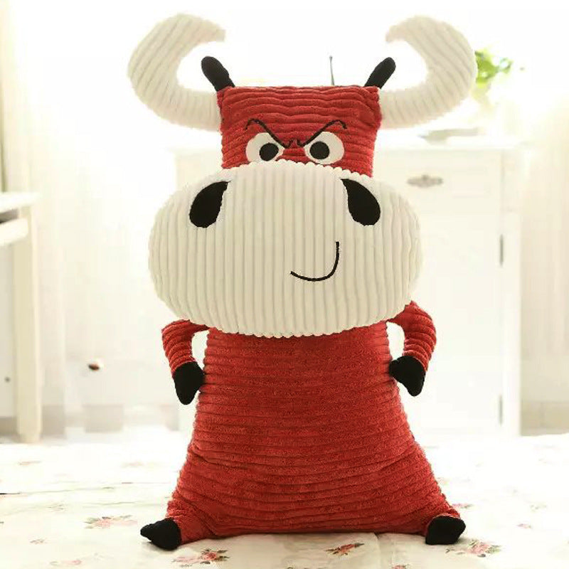 Cow Plush 3-Pack — Lying Cloud Cow 90cm, Big Cow Doll 60cm & Highland Cow Plush — back view