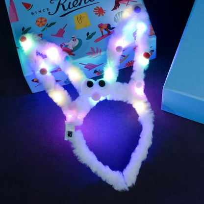 Luminous Plush 14 Lamp Rabbit Ears Headband | Magic Stories