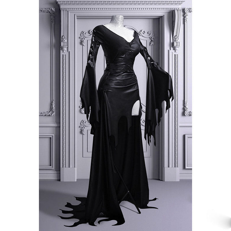 Gothic Dress With Big Sleeves And Hip Dress | Magic Stories
