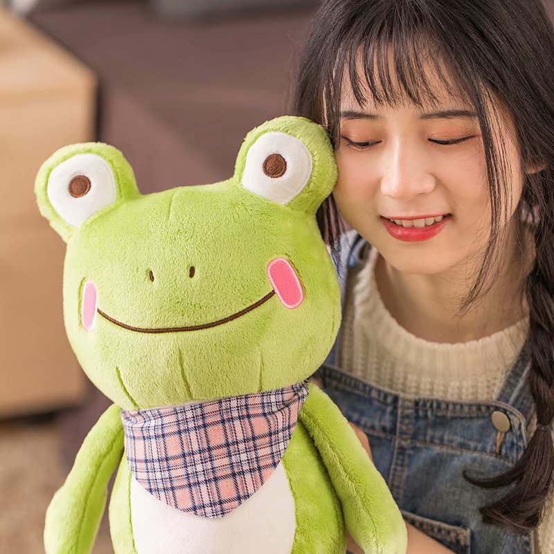 Scarf Frog Doll Cute Little Frog Plush Toy — in use