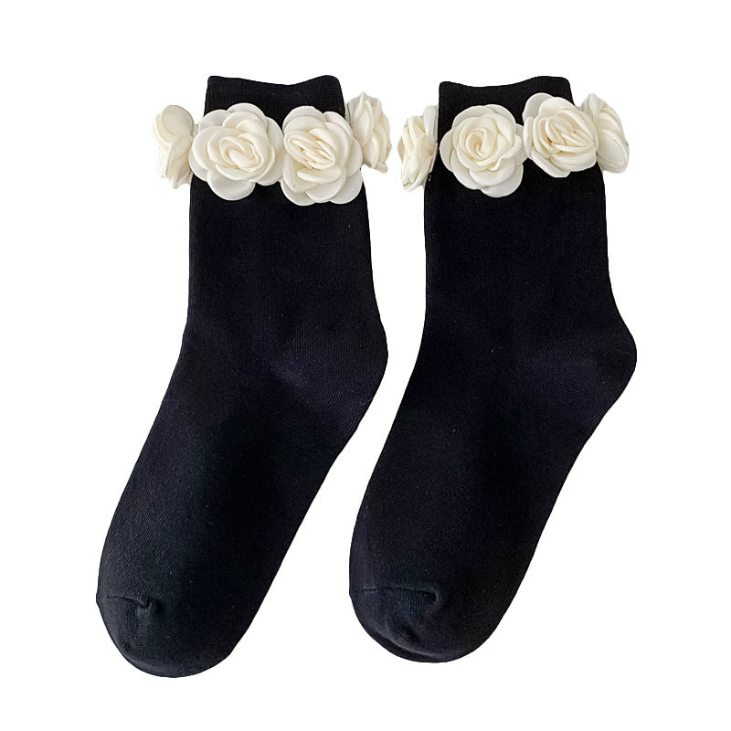 Three-dimensional Camellia Tube Socks | Magic Stories