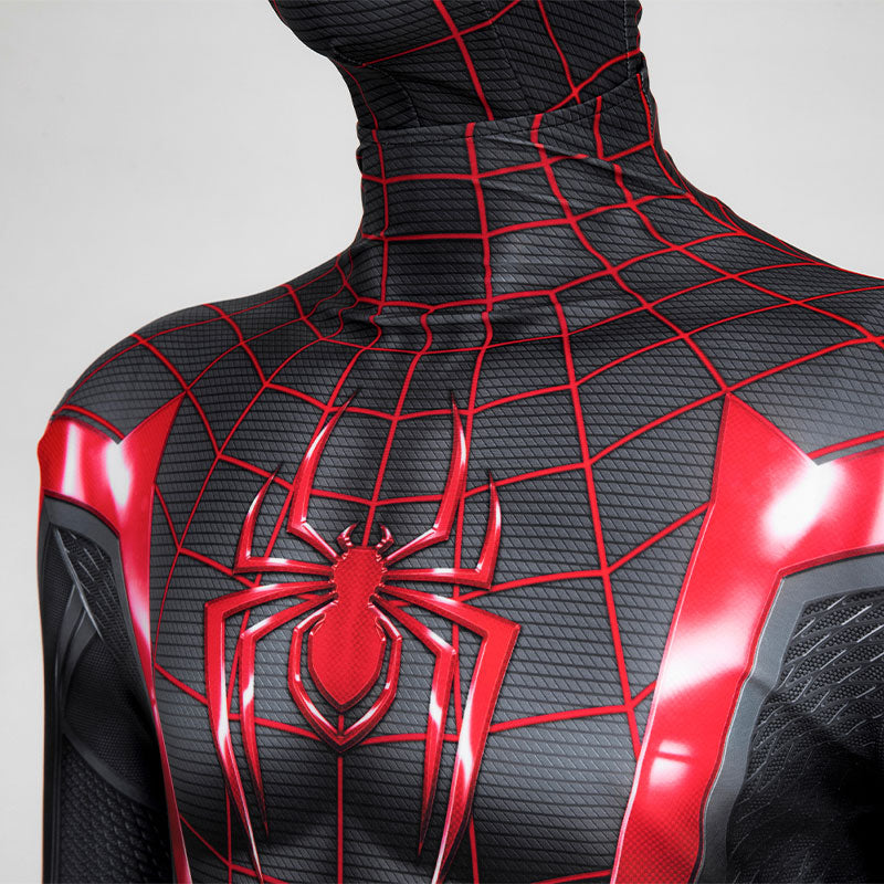 Spider-Man 2 PS5 Miles Morales Black Jumpsuit Cosplay — packaging
