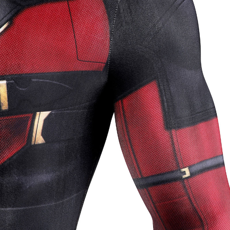 Deadpool 3 Wade Wilson Jumpsuit Cosplay Costume — Maroon — side view