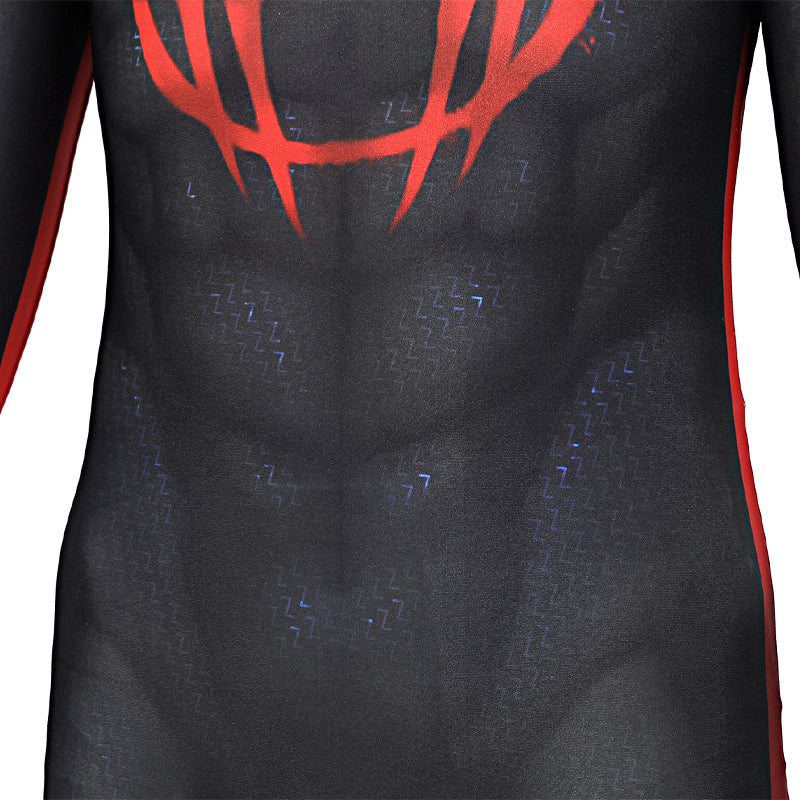 Spider-Man: Across The Spider-Verse Miles Morales Kids Jumpsuit Cosplay Costumes — scale reference