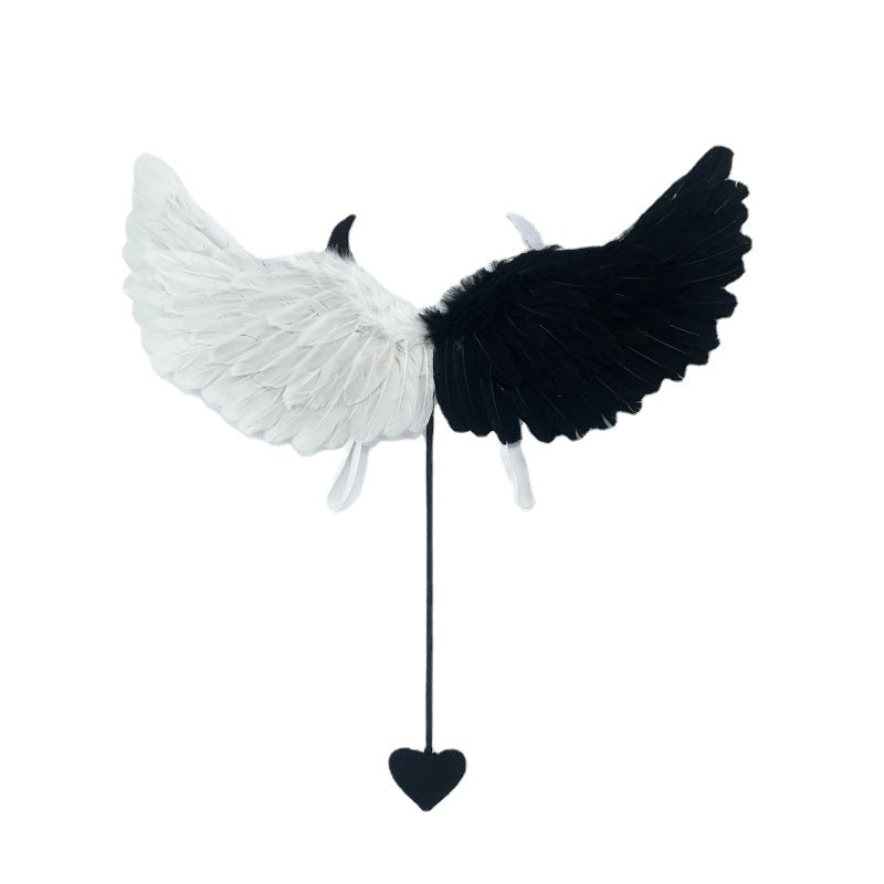 Halloween Party Makeup Costume Props Devil Angel Wings — side view
