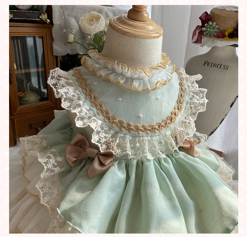 Girls Lace Lolita Princess Cake Dress — back view