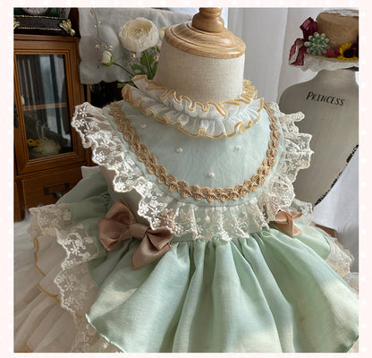 Girls Lace Lolita Princess Cake Dress — back view