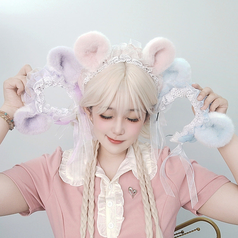 Handmade Hamster Ears Animal Ears Headband Plush Tail — packaging