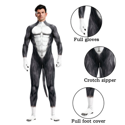 Halloween Bodysuits Zentai With Tail Animal | Magic Stories
