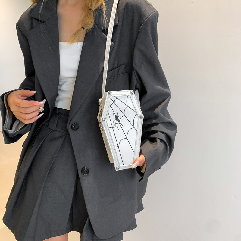 Halloween Coffin-Shape Shoulder Bag — side view