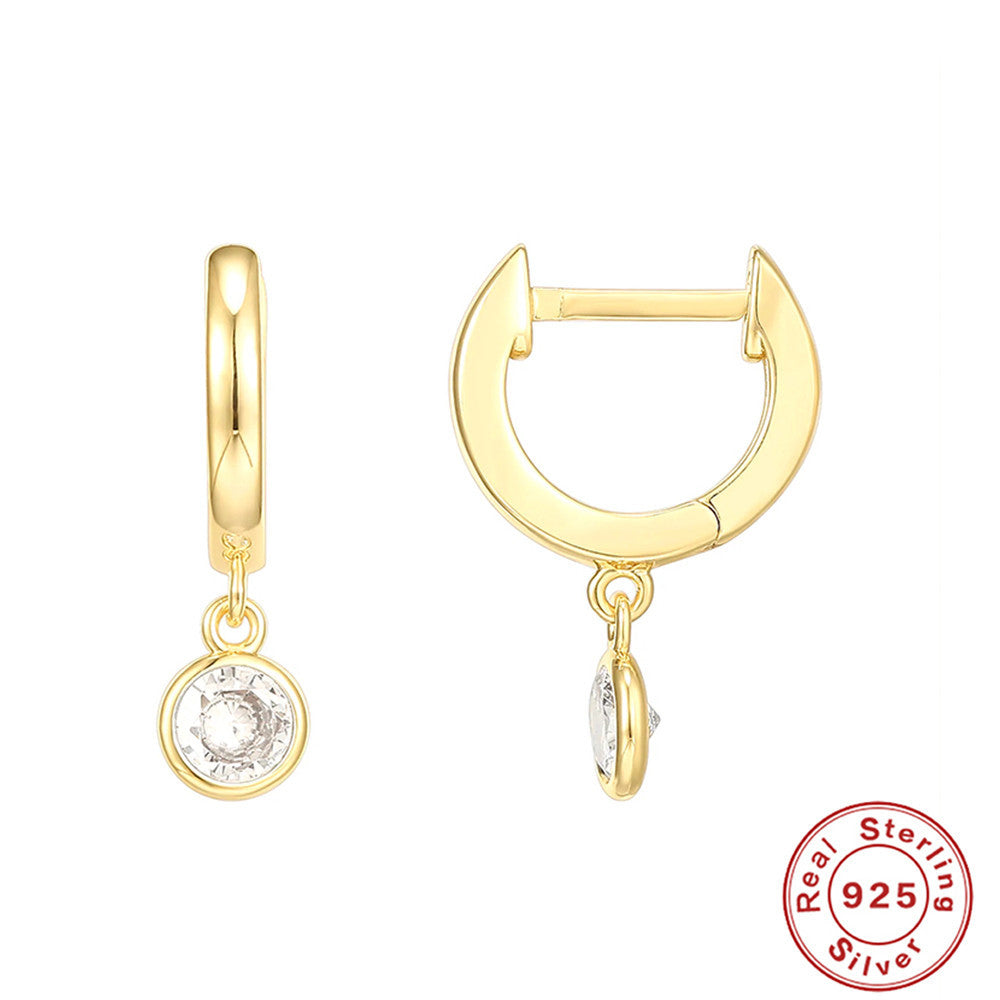 Sterling Silver Dagger Cross Earring Devil Eyes — side view