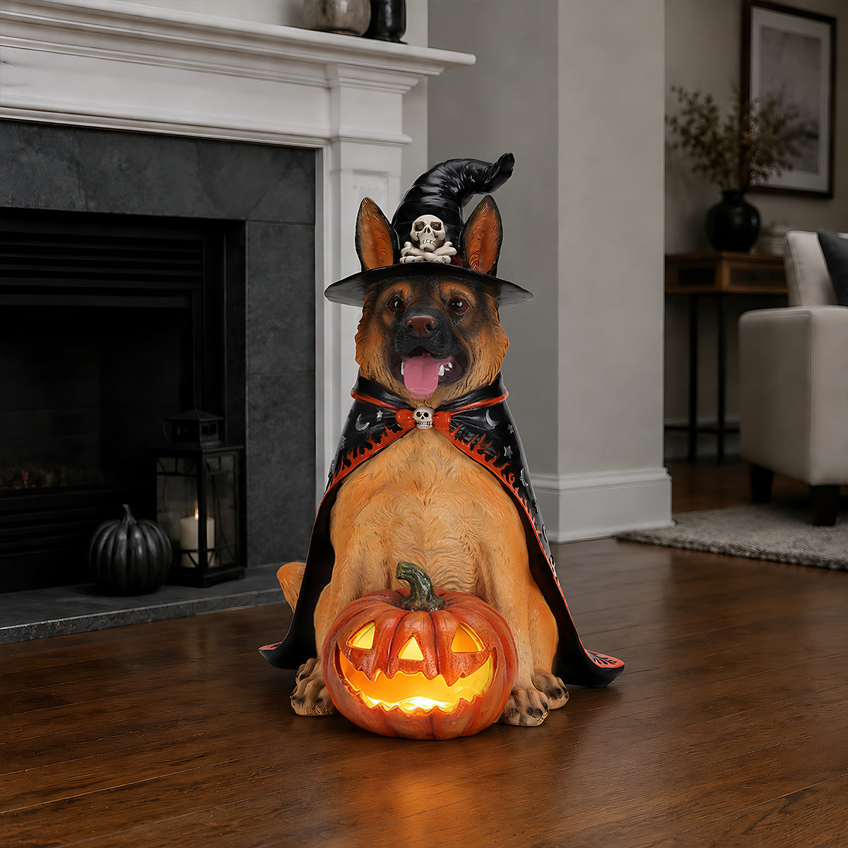 Halloween German Shepherd Dog Statue, Large | Magic Stories