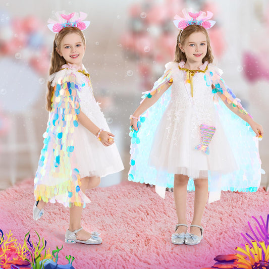 Children's Mermaid Sequin Princess Cape | Magic Stories