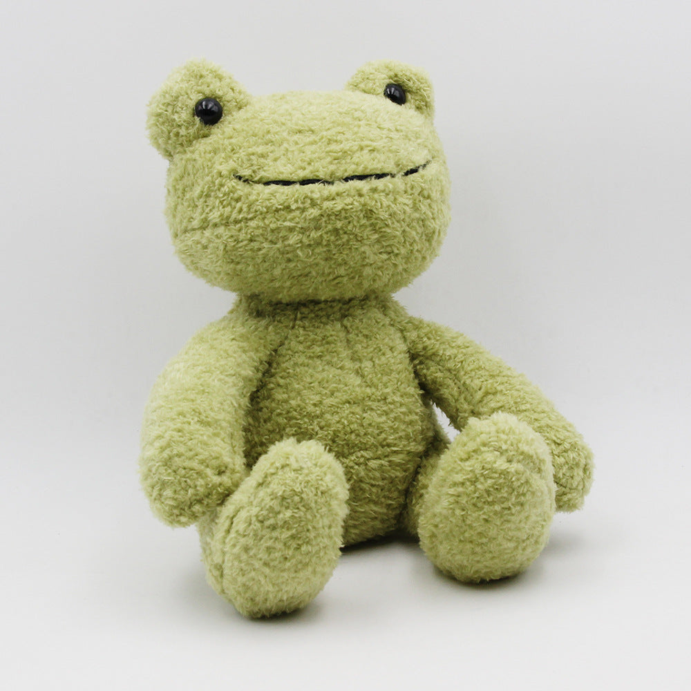 Green Cute Little Frog Plush Toy Ragdoll Girl Lonely Frog Doll Doll — side view