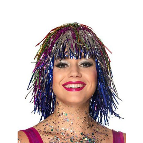 Cosplay Rain Silk Disco Masquerade Wig — back view