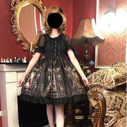 Gothic Lolita Dress Woman Vintage Kawaii Chiffon Palace Princess Party Wear Lantern Sleeve Printed Cute Cosplay — packaging