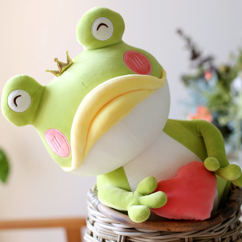 Cute Plush Toy With Big Mouth Love Frog Doll — back view