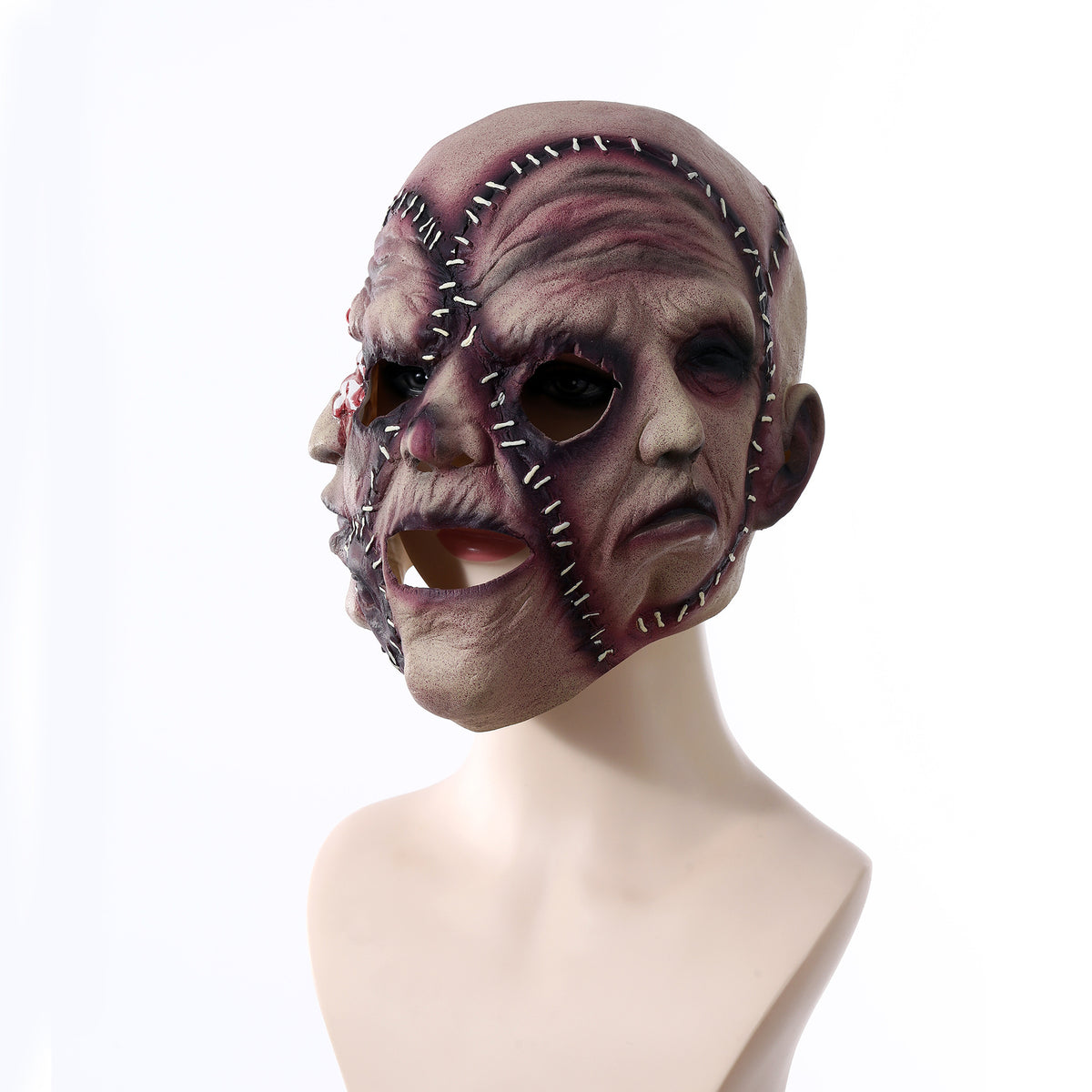 Halloween Three-sided Grimace Horror Mask Cosplay Mask Party Scary Mask Prop — side view