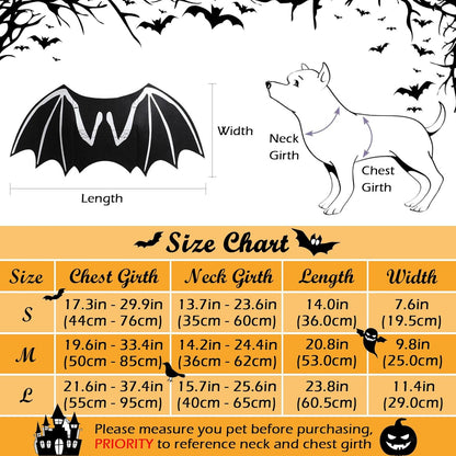 Dog Halloween Costumes Dog Bat Costume Cool Luminous Skeleton Bone Bat Wings Pets Cosplay Costumes Dress Up Apparel — detail