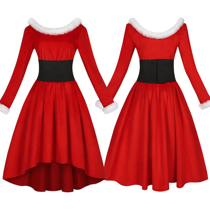 Women's Christmas-themed Red Dress Cosplay | Magic Stories