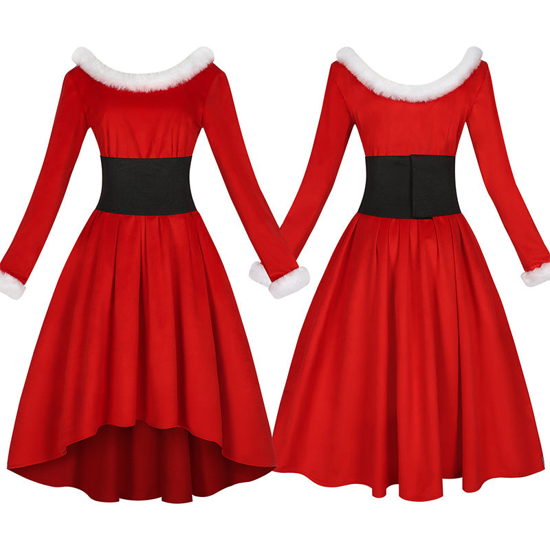 Women's Christmas-themed Red Dress Cosplay | Magic Stories