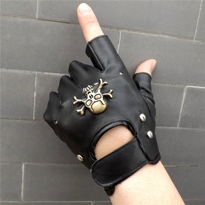 Steampunk Pirate Gloves PU Leather Gothic Medieval Cosplay — detail