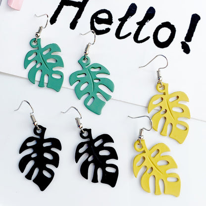 Harajuku Style Earrings Fashion Personality Monstera