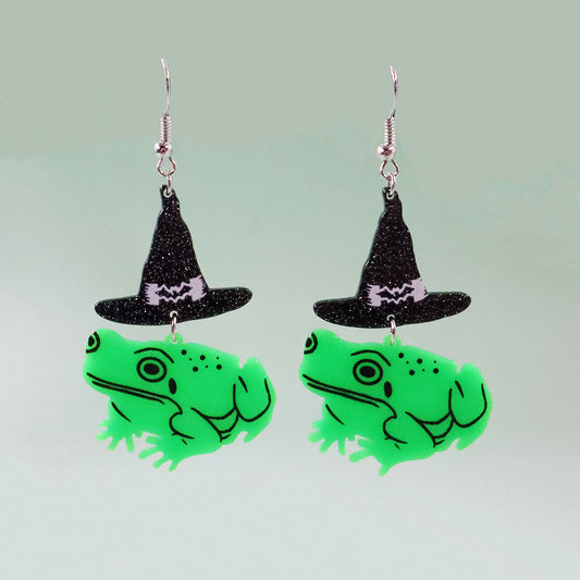 Halloween Acrylic Print Earrings Wizard Hat | Magic Stories