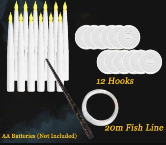 Halloween Floating LED Candles with Magic Wand — side view