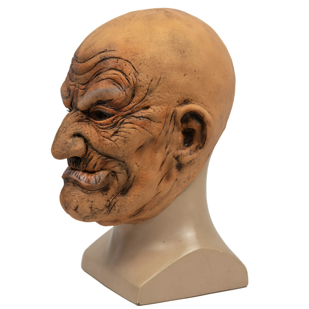 Old Bald Man Halloween Party New Latex Mask Funny Horror Cosplay Masks Props — packaging