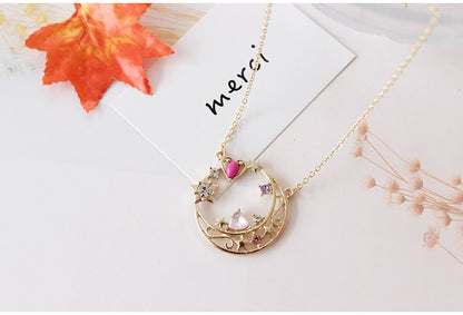 Warrior Moon Hare Sailor Moon Love Moon Necklace — side view