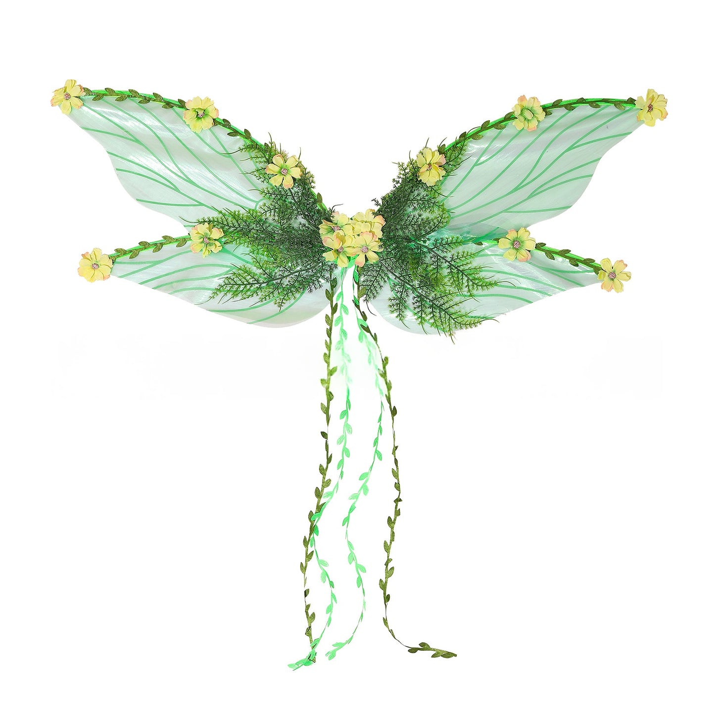 Green Cicada Wings Elf Costume For Halloween And Christmas — back view
