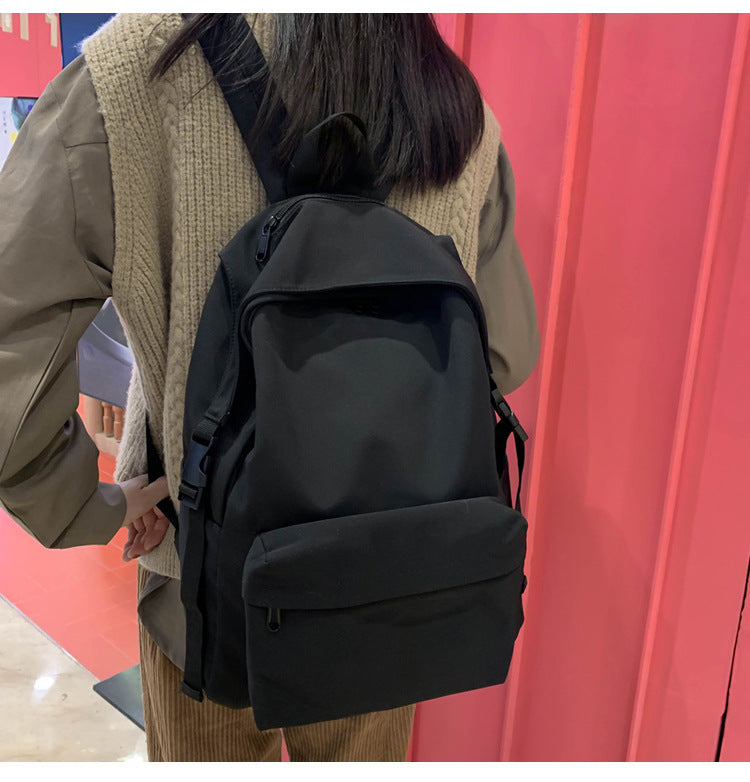 Schoolbag Korean Harajuku Ulzzang Large Capacity High School Backpack Female College Student Simple Backpack — back view