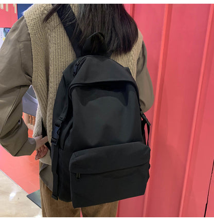 Schoolbag Korean Harajuku Ulzzang Large Capacity High School Backpack Female College Student Simple Backpack — back view
