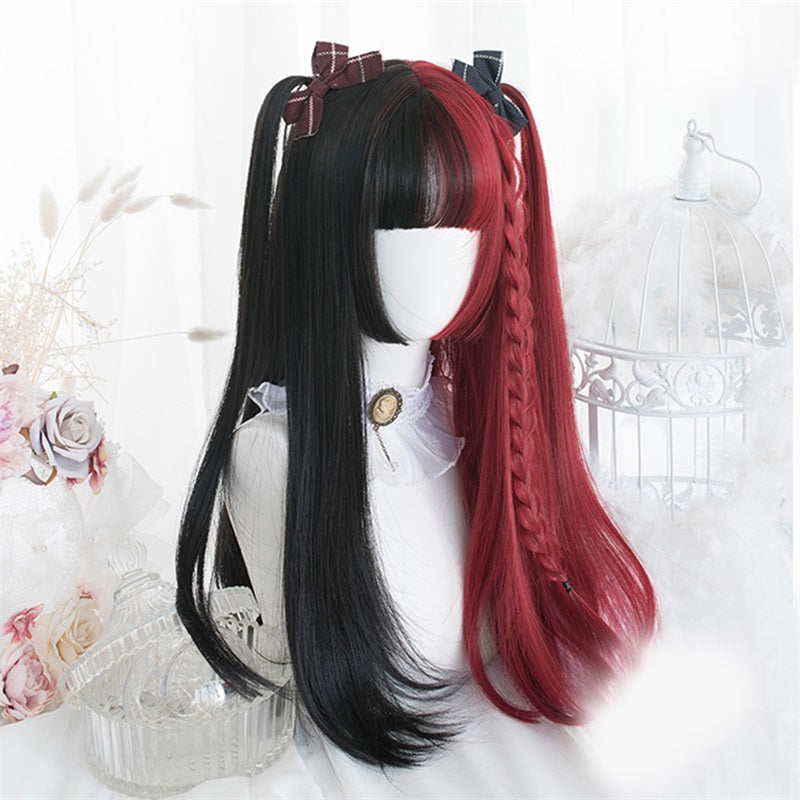 Lolita women's ponytail wig — back view