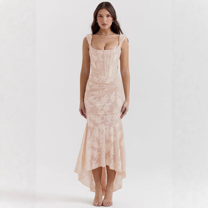 Sleeveless Square Neck Corset Mermaid Maxi | Magic Stories